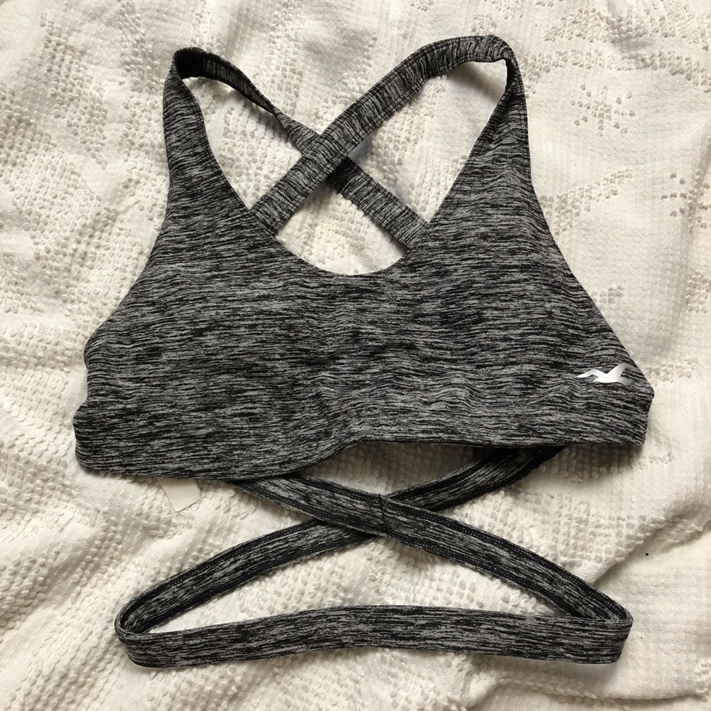 Strappy Sports Bra Bralette Grey